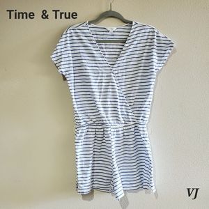 Time  & Tru Womens Shortsleeves Romper Shorts